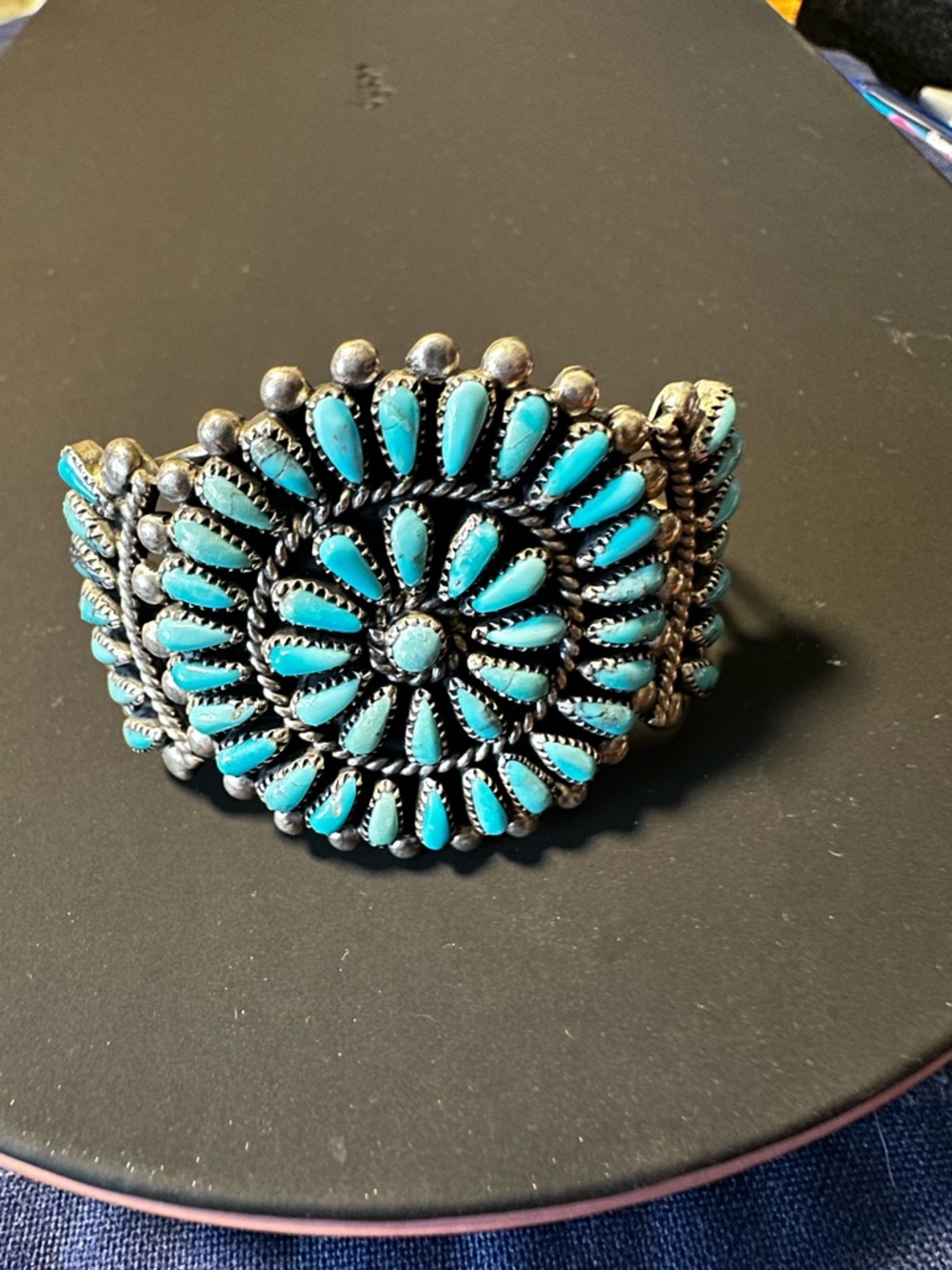 Navajo Turquoise Silver 925 Girls Bracelet Artist FM Begay - Picture 8 of 14